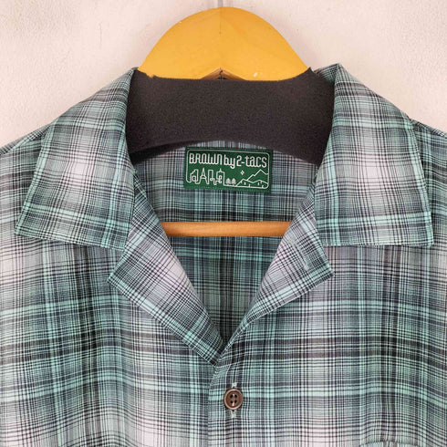 ブラウンバイツータックス BROWN by 2-tacs WOOL NYLON DRY CHECK  OPEN COLLAR S/S シャツ メンズ JPN:M
